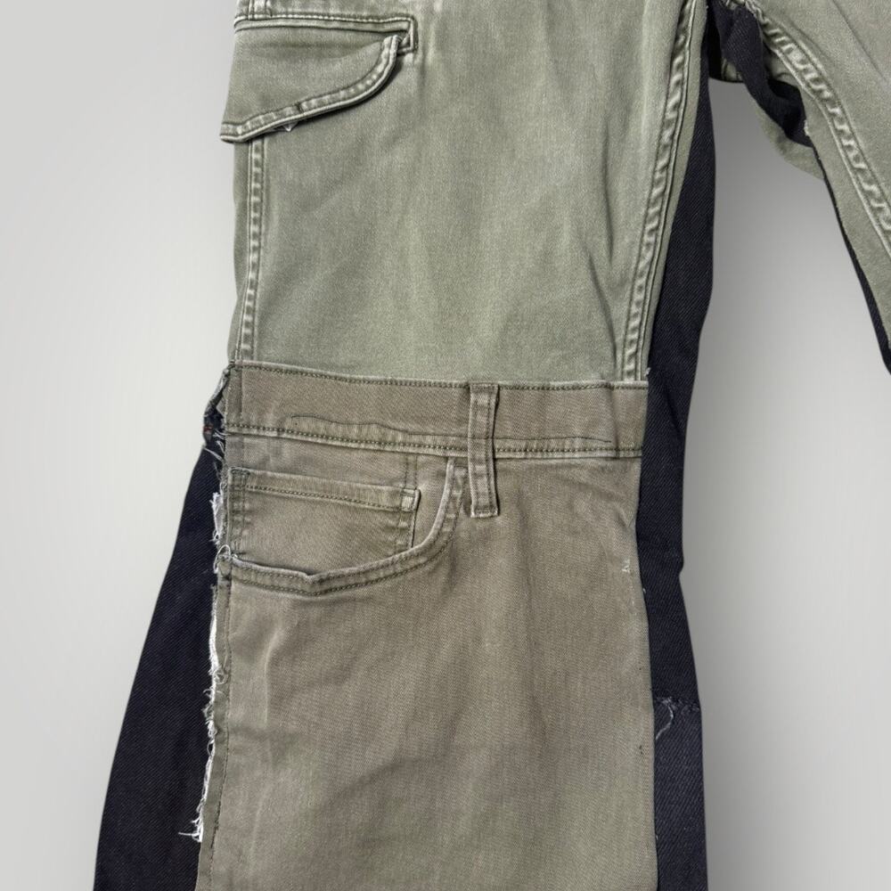 Lovant Men’s Patchwork Cargo Pants Wide Leg  Deconstructed Y2K Style - Picture 3 of 11